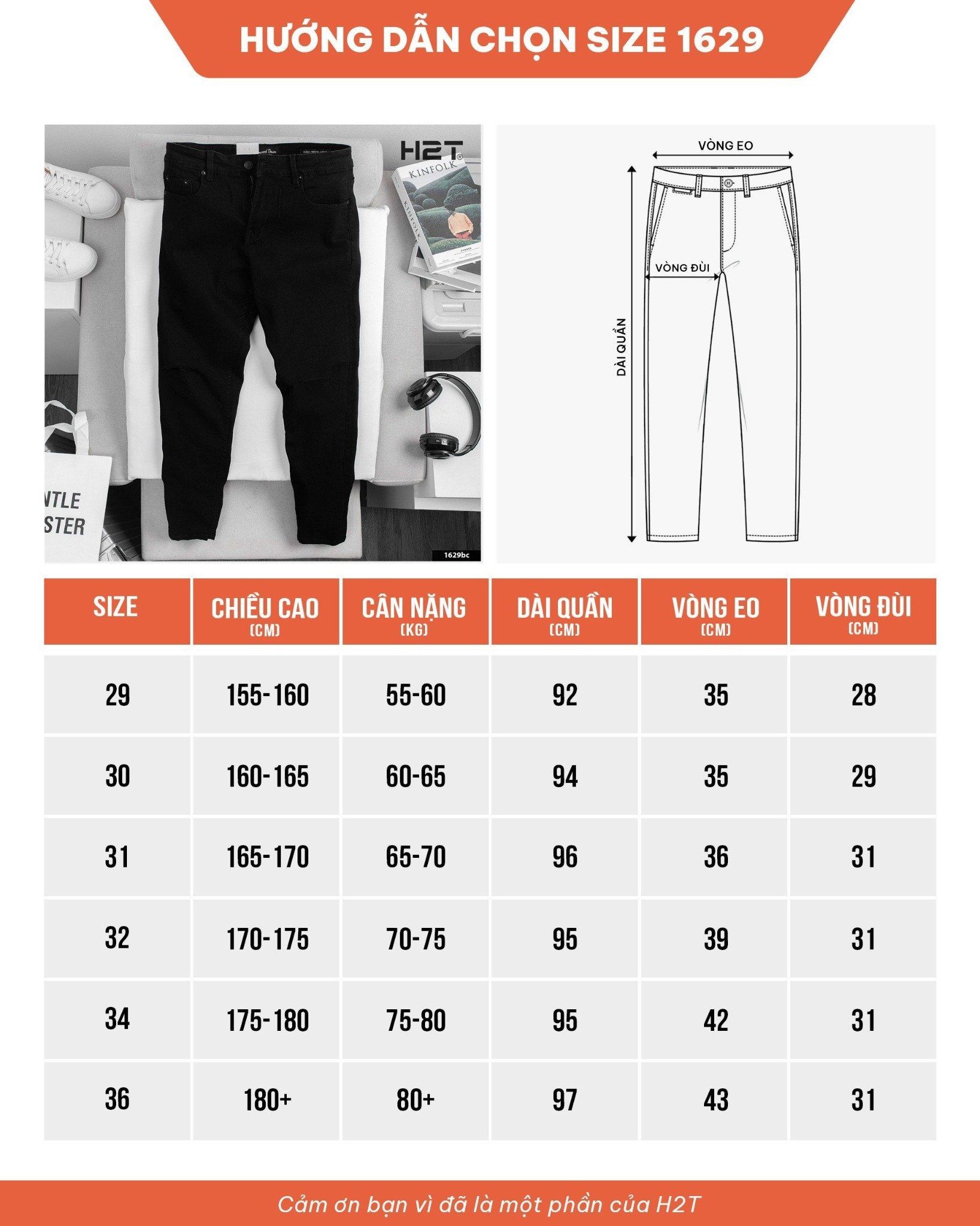 Quần Jeans Black Ripped Slim Tapper 1629