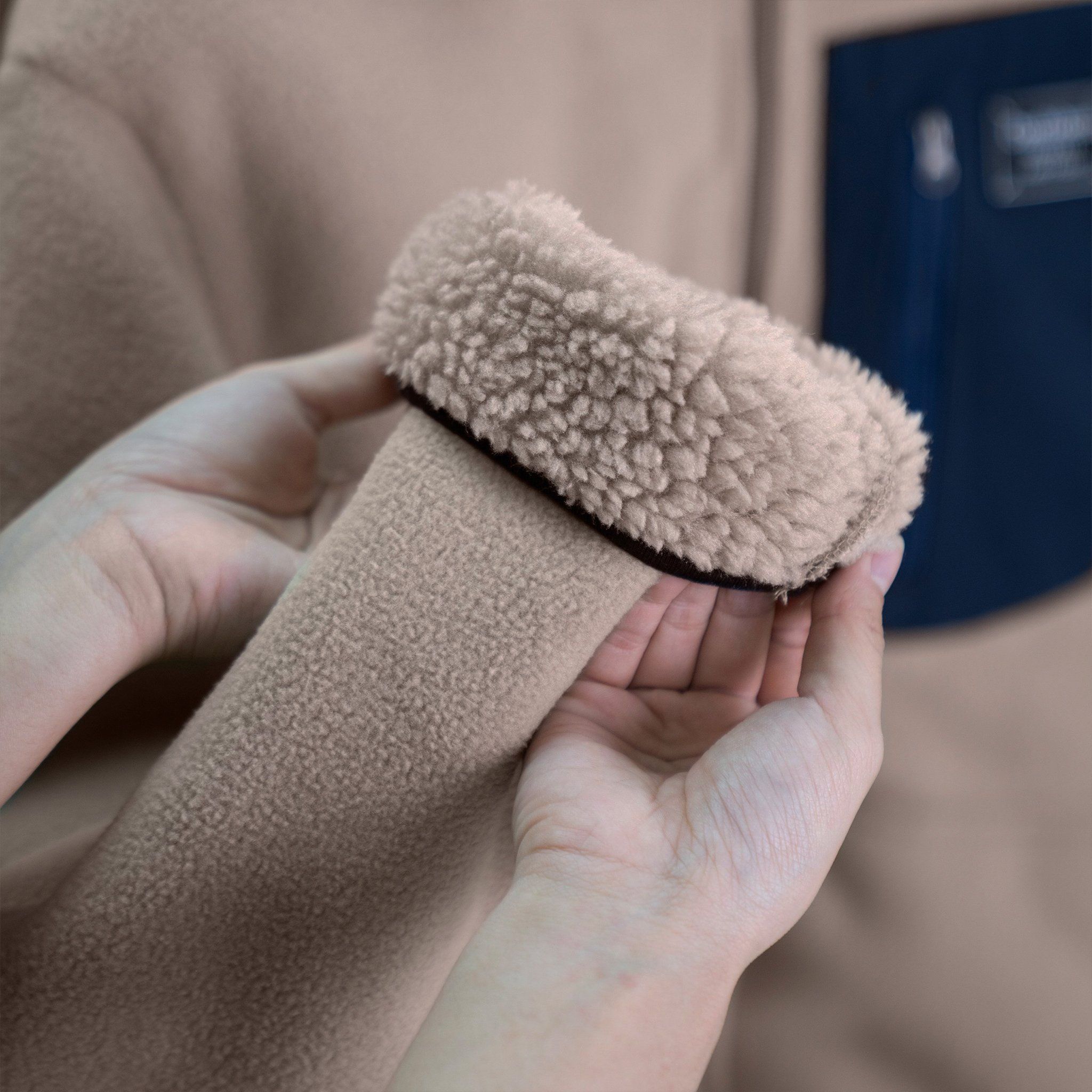 Áo Khoác Nỉ Lót Lông Cừu Màu Kaki 1695