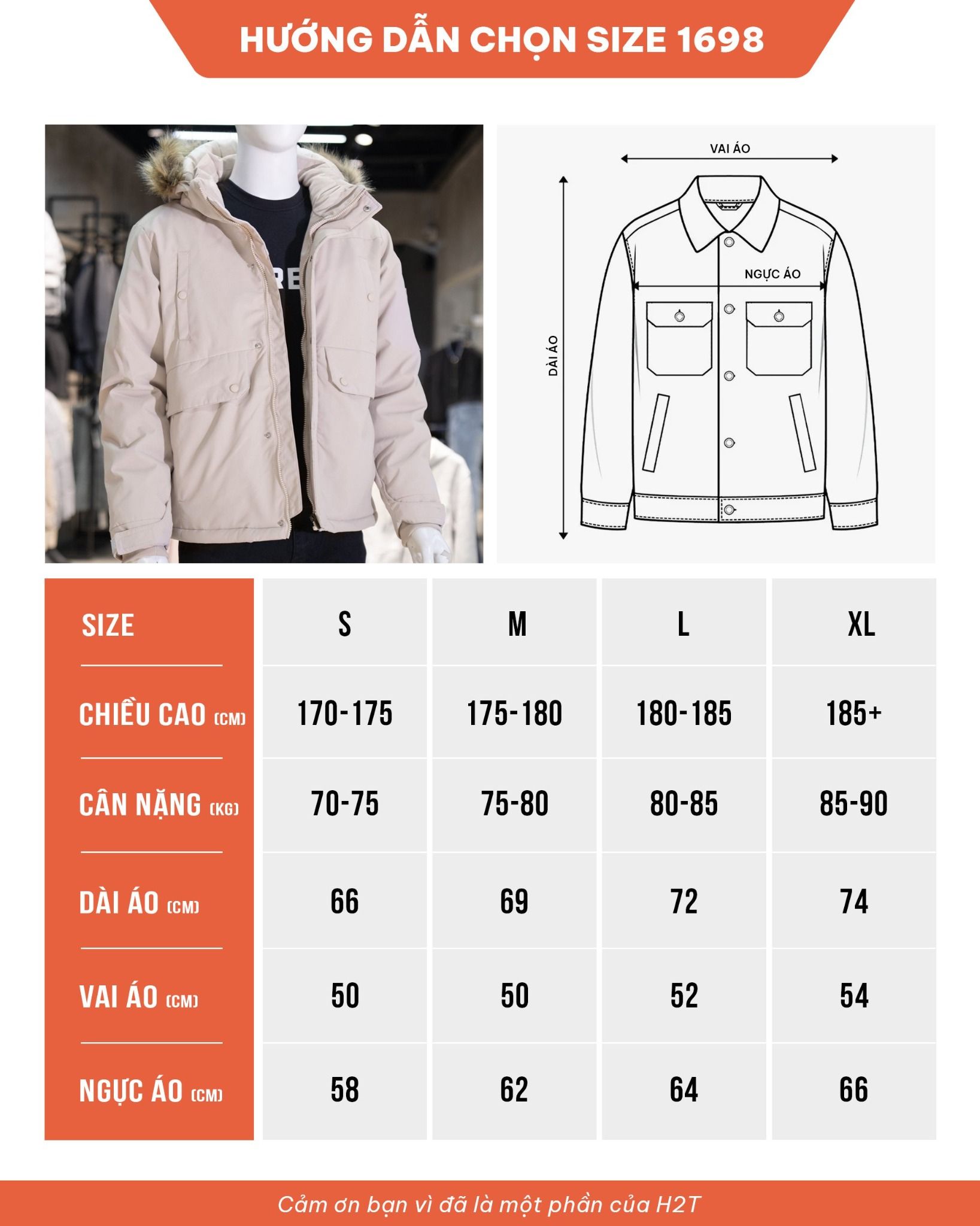 Áo Khoác Parka Chần Bông Simwood Denim 1698