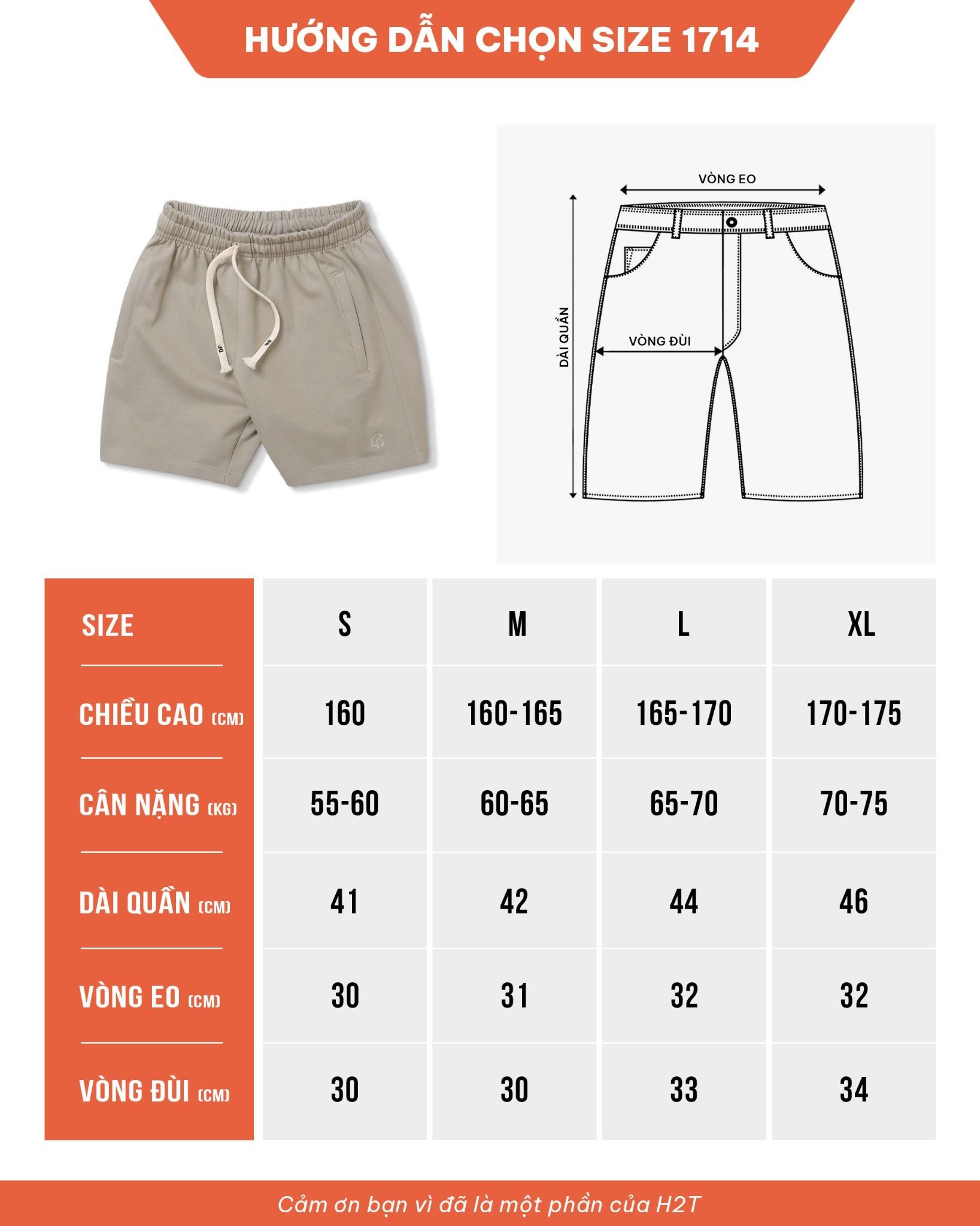 Quần Shorts Nỉ Chân Cua French Terry 1714