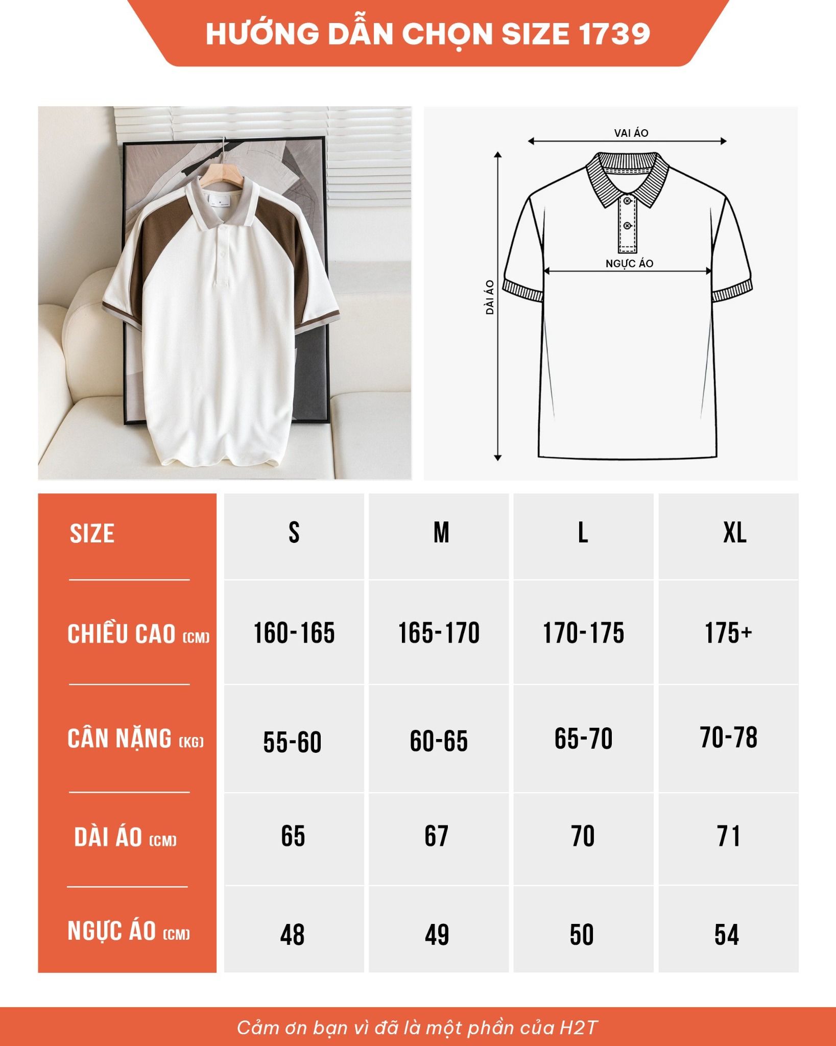 Áo Polo Dệt Cotton ColorBlock phối viền vai 1739