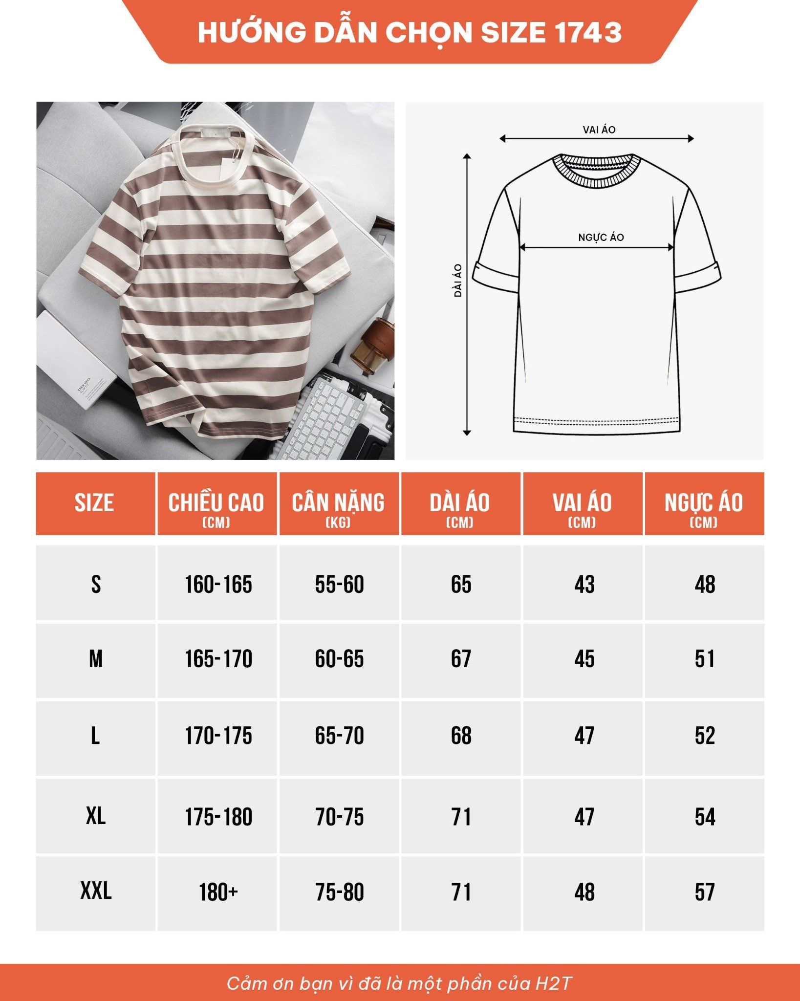 Áo Thun Sọc Ngang Bản To Horizontal Stripes 1743