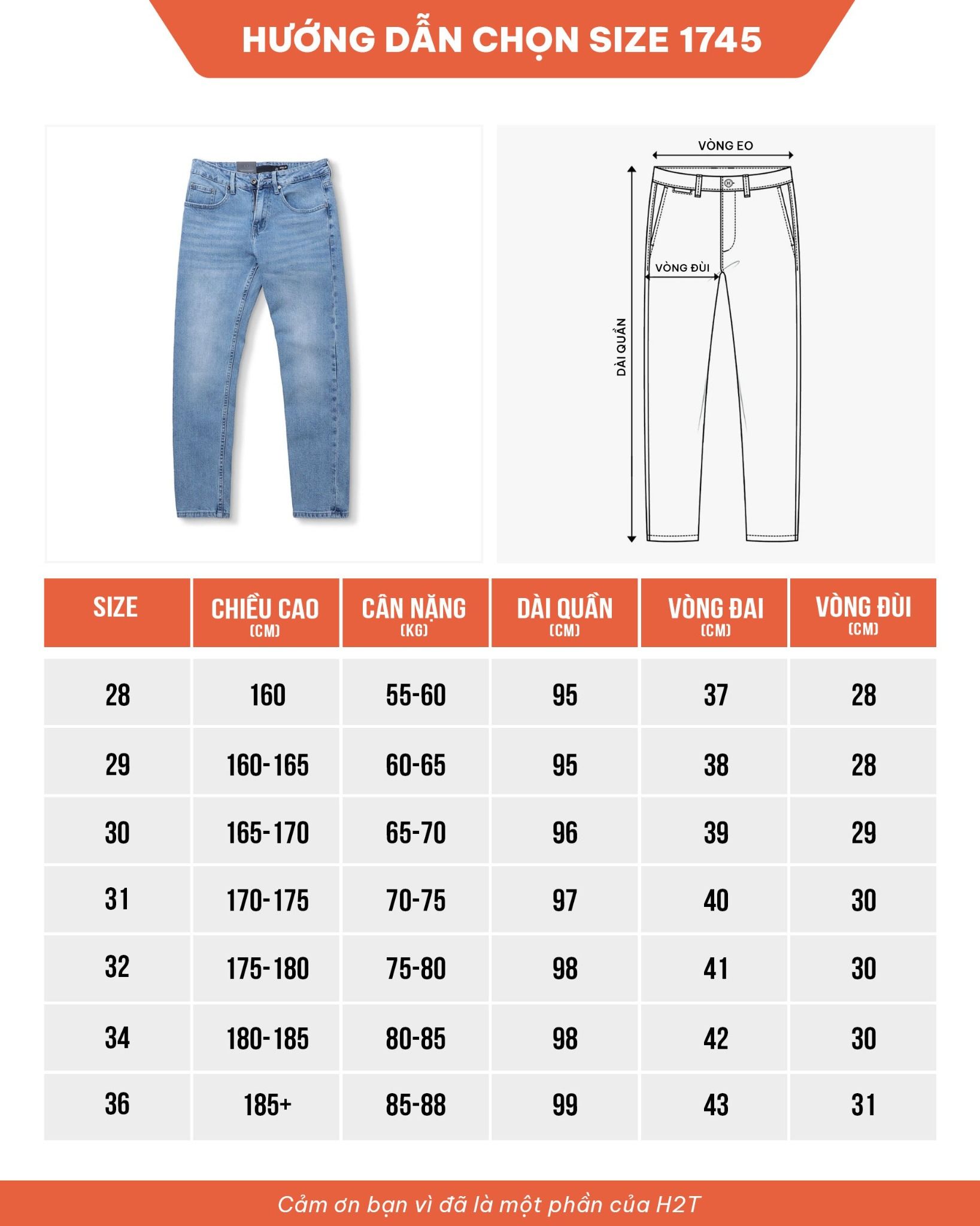 Quần Jean Regular Fit Light Blue 1745