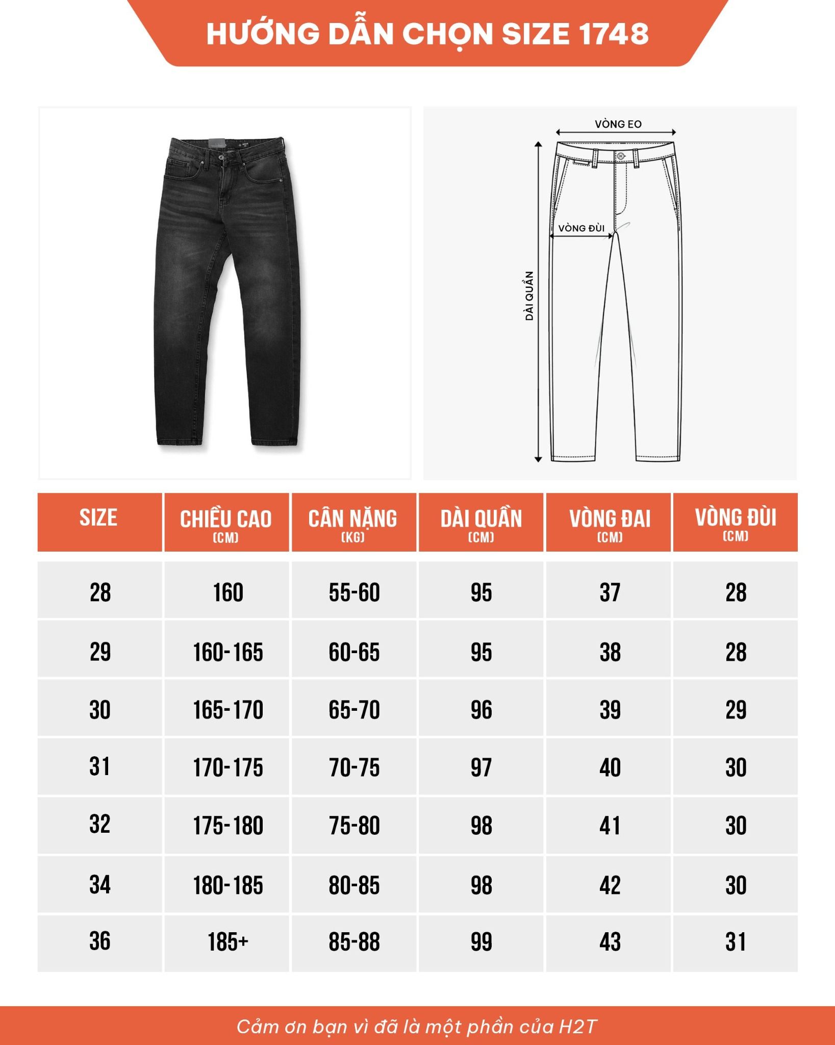 Quần Jeans Regular Fit Dark Grey Wash 1748
