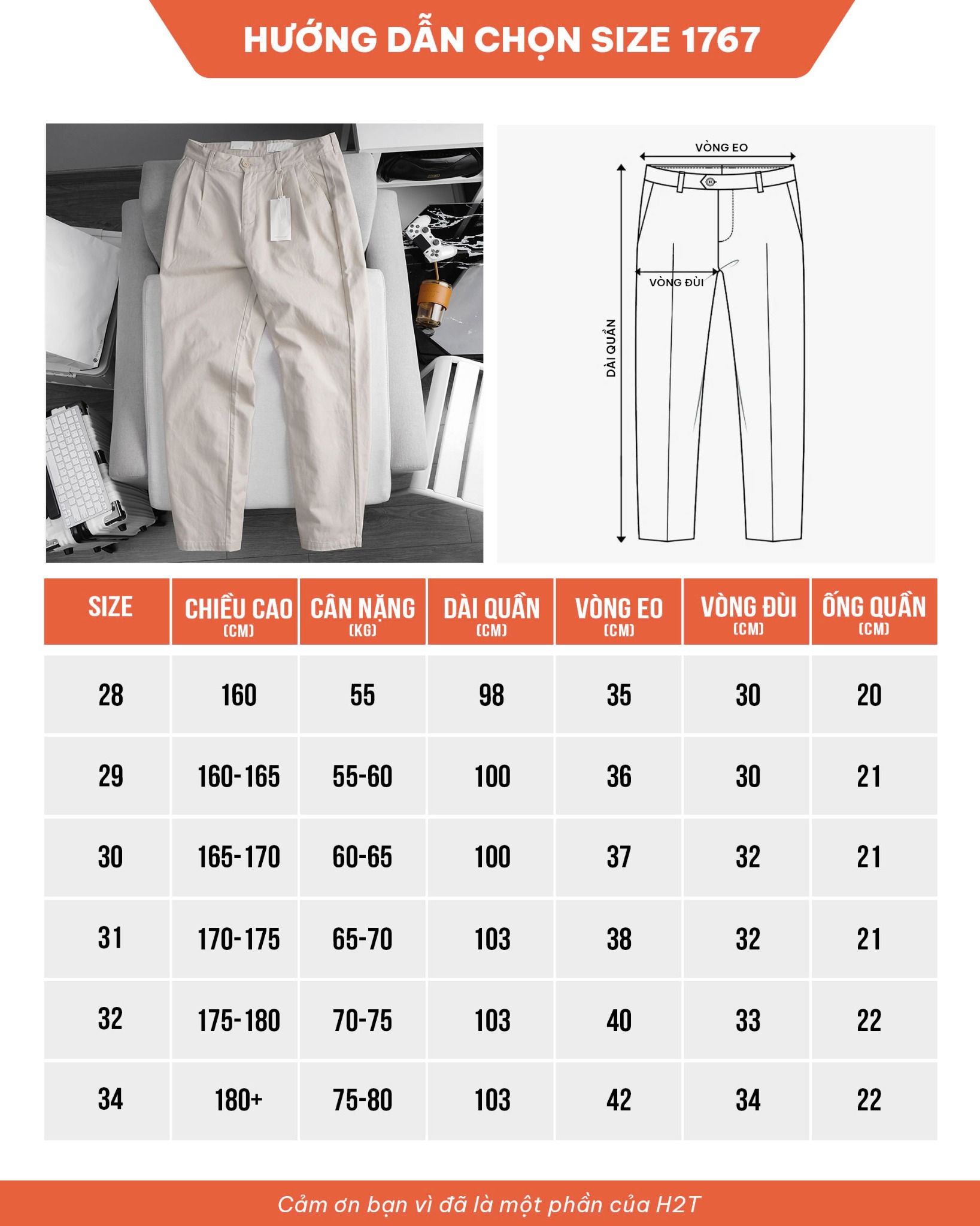 Quần Kaki Ống Suông Relaxed Straight Fit Pants 1767