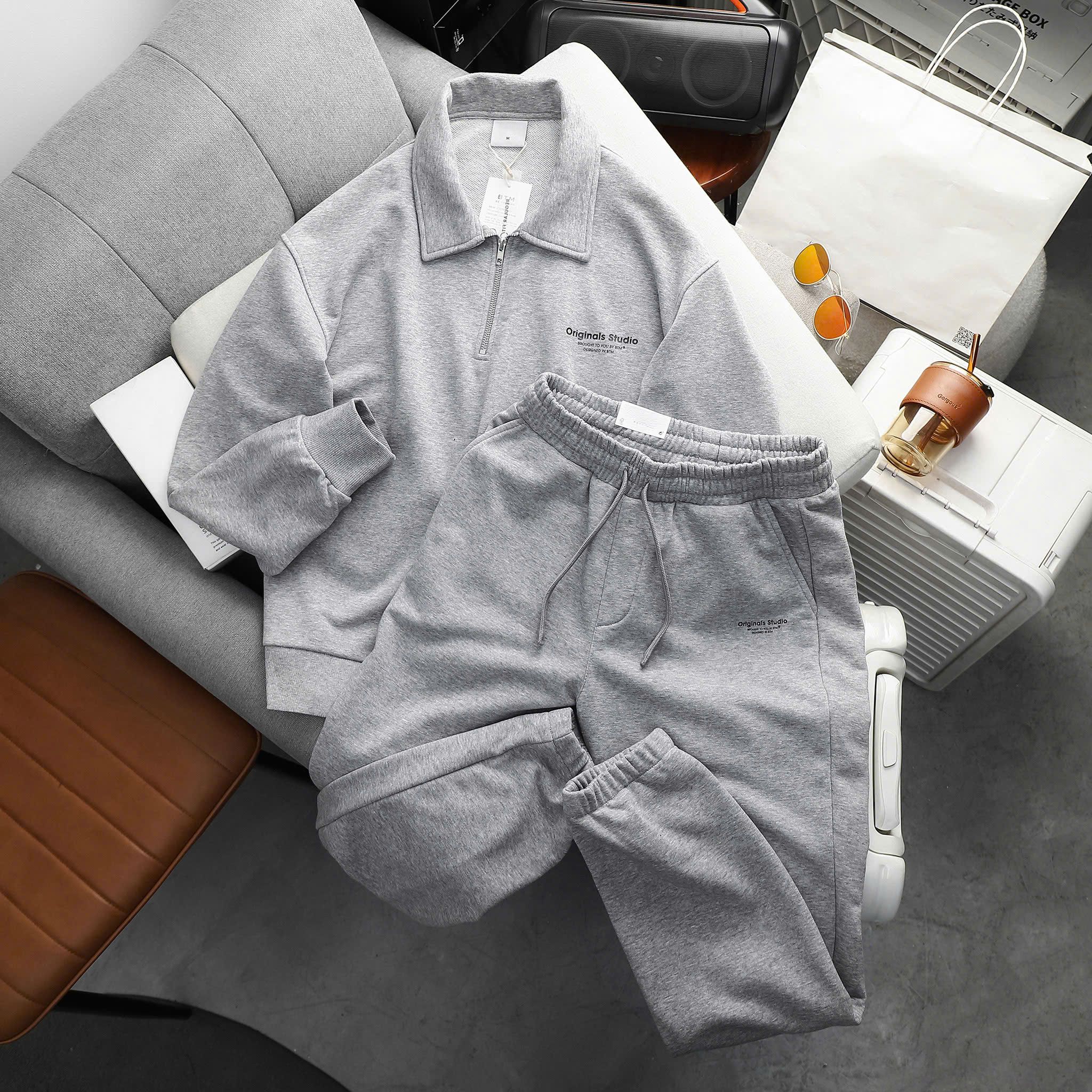 Bộ Nỉ Cổ Polo Khóa Kéo Felt Tracksuit 1843