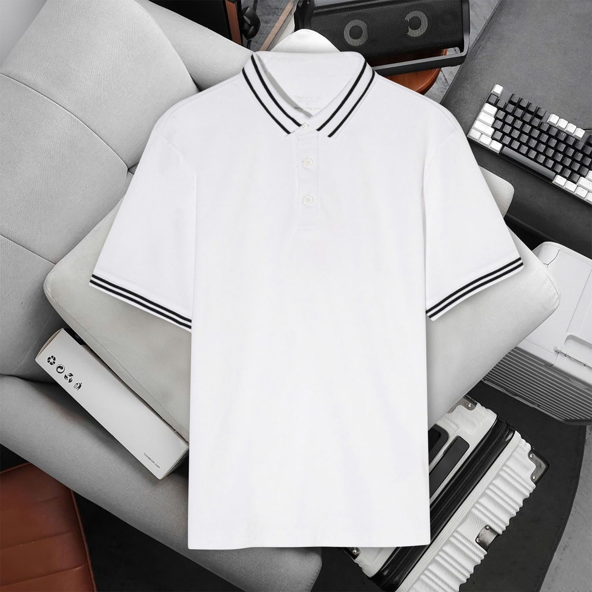 Polo Pique Cá Mập Phối Viền 1664