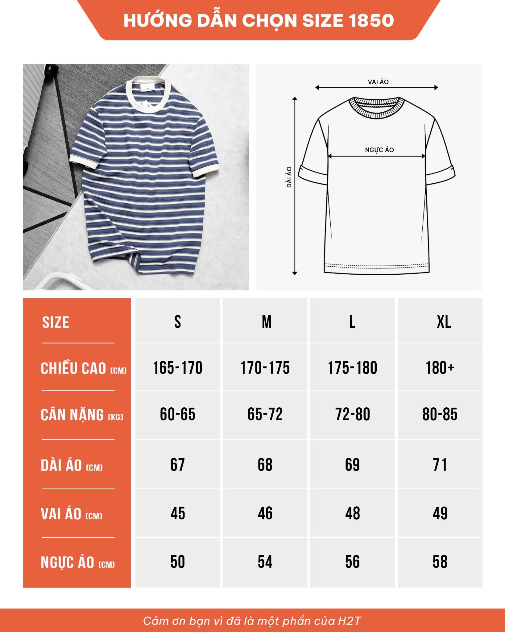 Áo Thun Horizontal Stripped T-shirts 1850