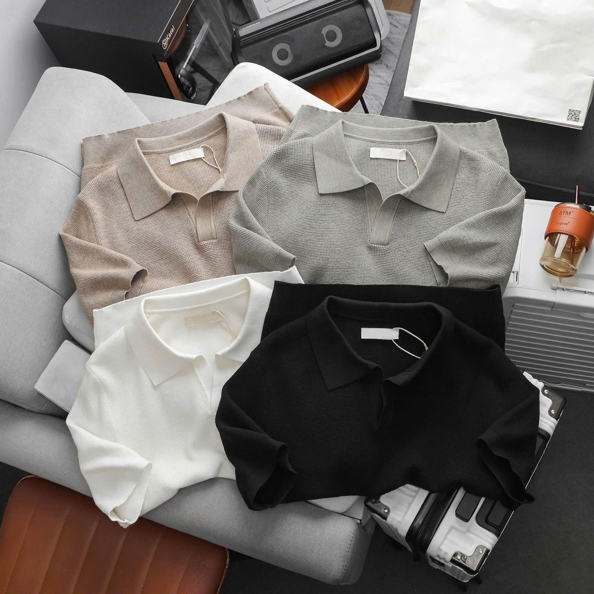 Áo POLO Viscose Cotton cổ V 1864
