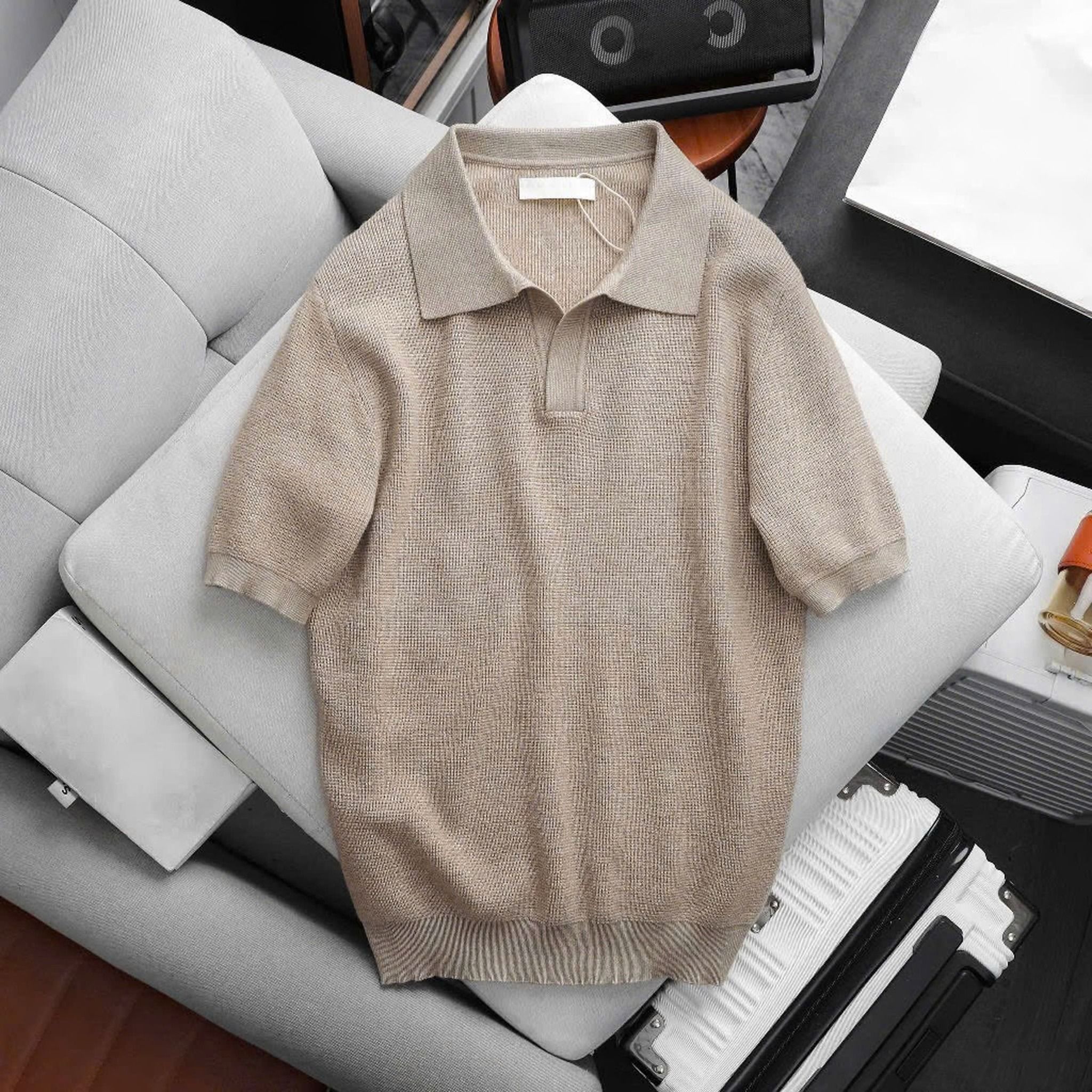 Áo POLO Viscose Cotton cổ V 1864