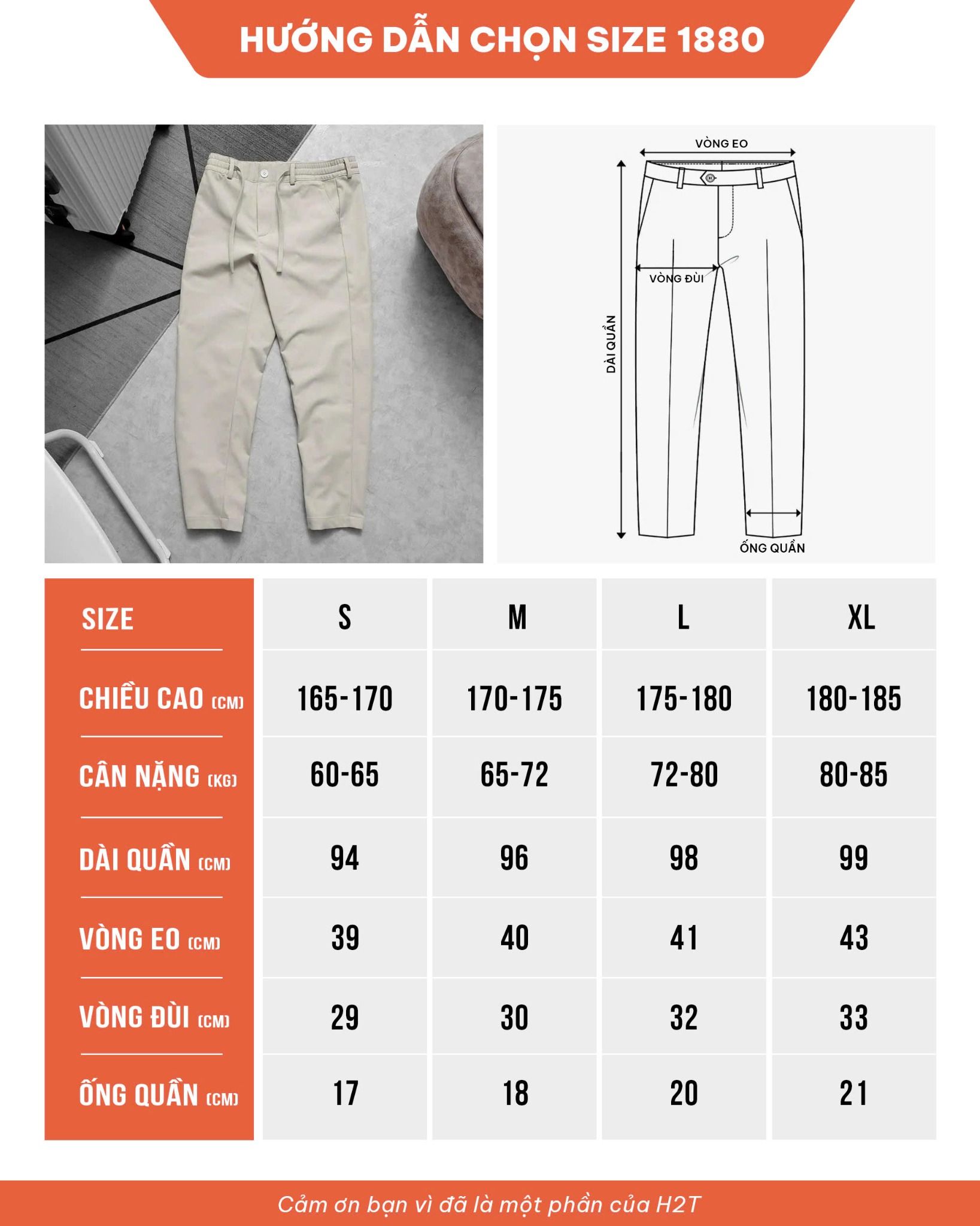 Quần Kaki Daily Fit 1880