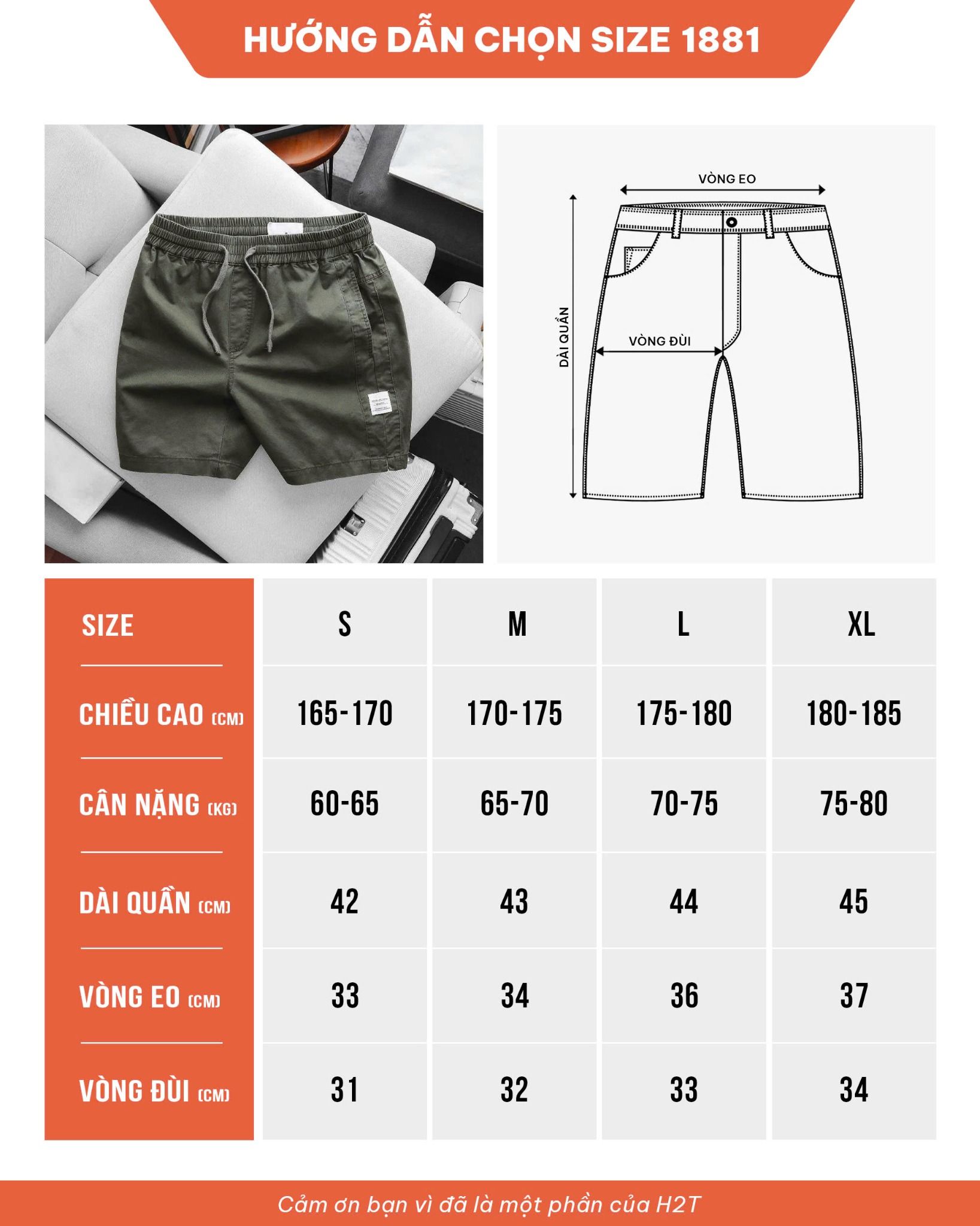 Quần Short kaki Freeroam 1881