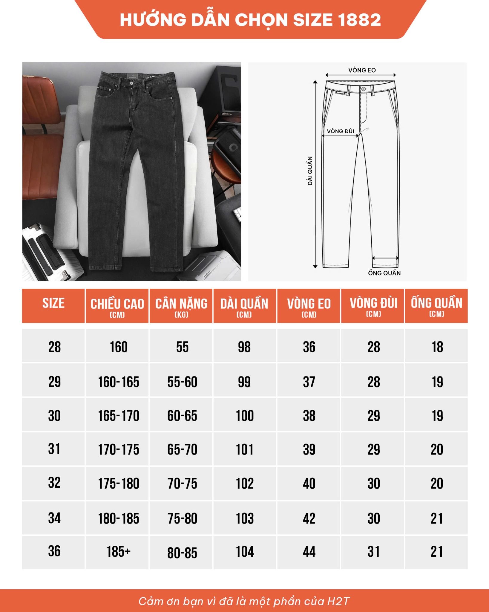 Quần Jeans Regular Fit Dark Wash 1882