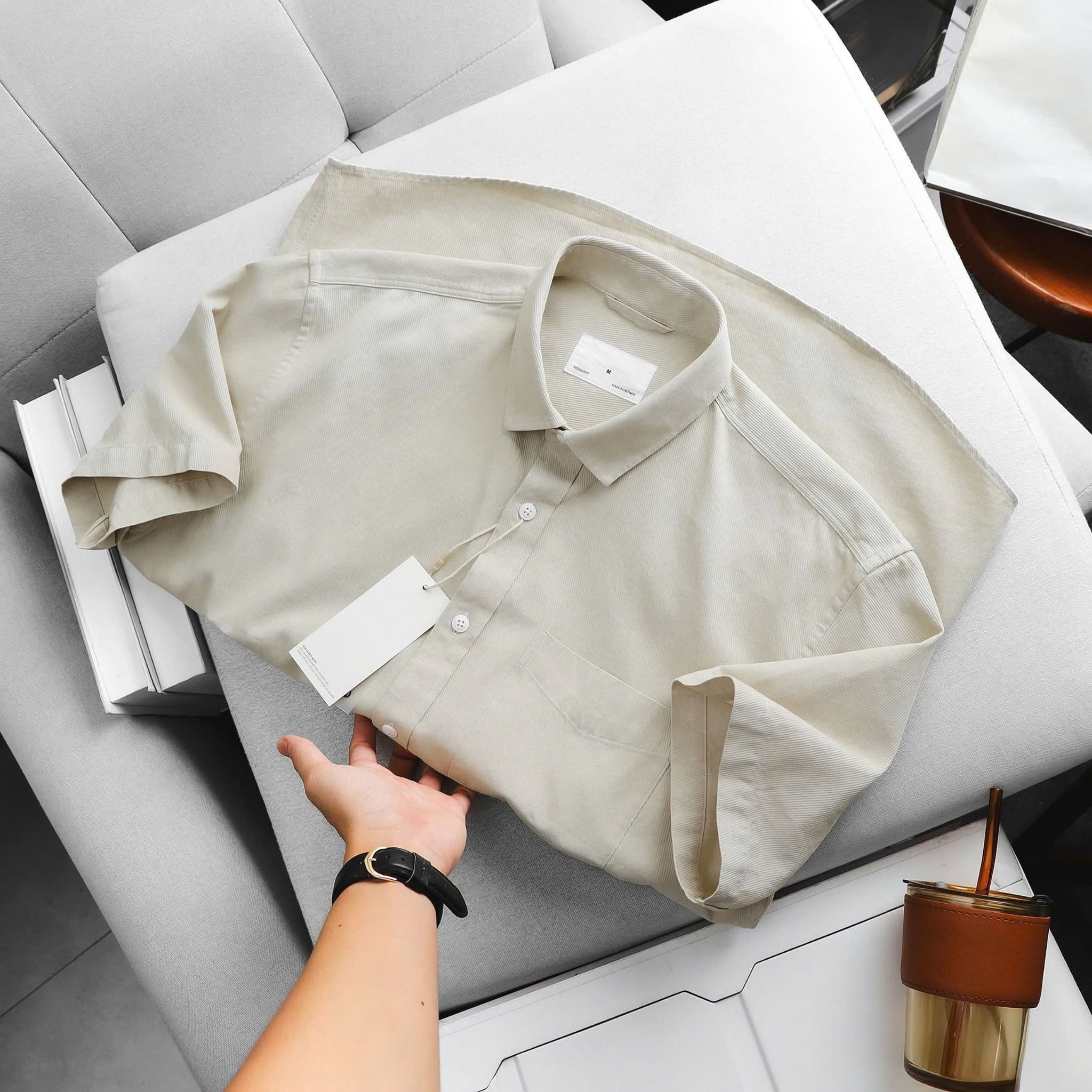 Áo Sơ Mi Cotton sọc gân 1887
