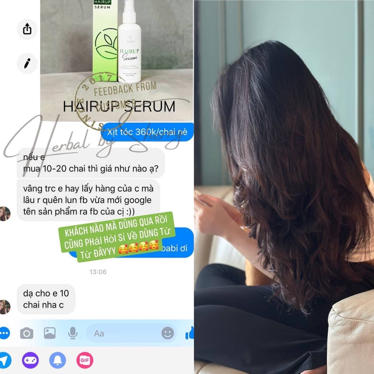 HAIRUP SERUM - Tinh chất mọc tóc thảo mộc