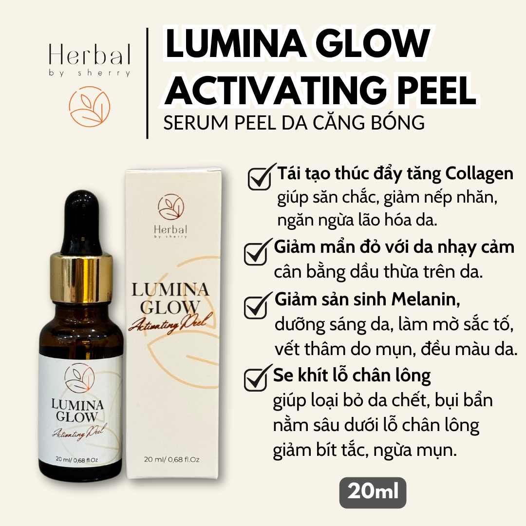 Tinh chất căng bóng sáng da-trẻ hoá LUMINA GLOW ACTIVATING PEEL hỗ trợ giảm thâm mụn, se lỗ chân lông