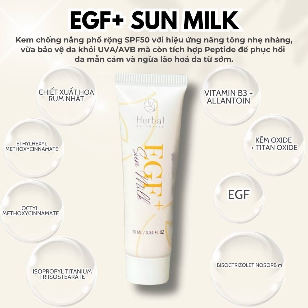 EGF+ SUN MILK - Chống nắng EGF+ (10ml MINI Size)
