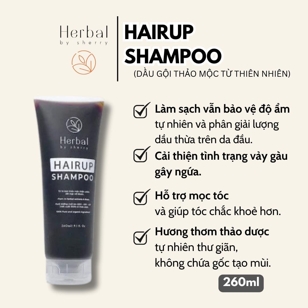 HAIRUP Shampoo - Dầu gội Biotin & Thảo mộc kích mọc tóc (260ml)