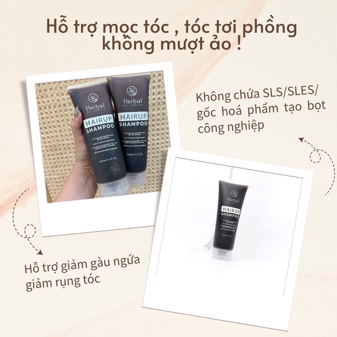 HAIRUP Shampoo - Dầu gội Biotin & Thảo mộc kích mọc tóc (260ml)
