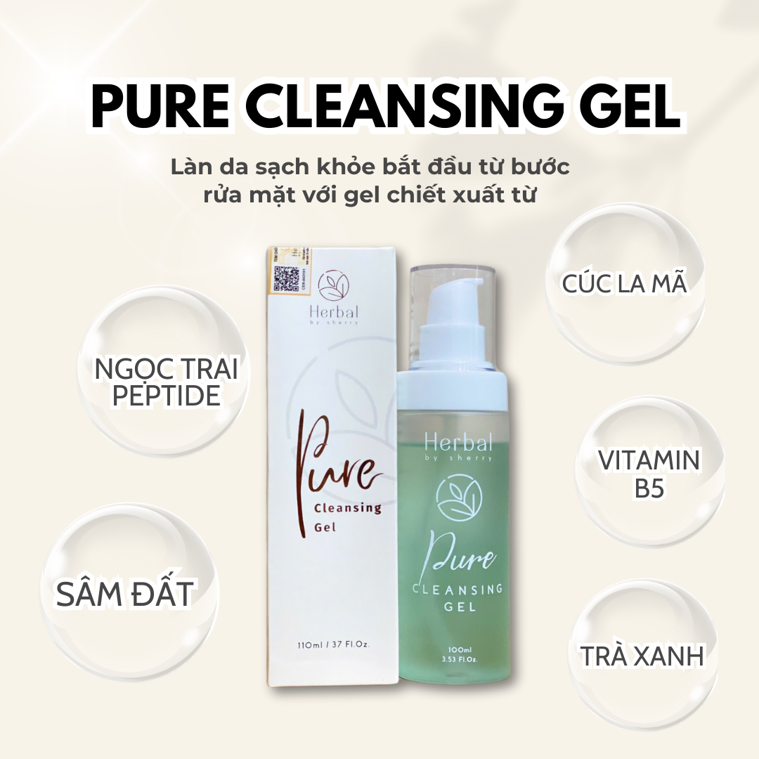 PURE CLEANSING GEL - Gel rửa mặt thảo mộc