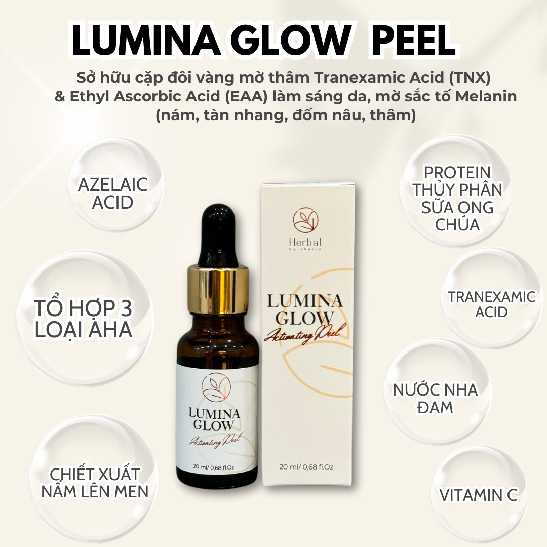 Tinh chất căng bóng sáng da-trẻ hoá LUMINA GLOW ACTIVATING PEEL hỗ trợ giảm thâm mụn, se lỗ chân lông