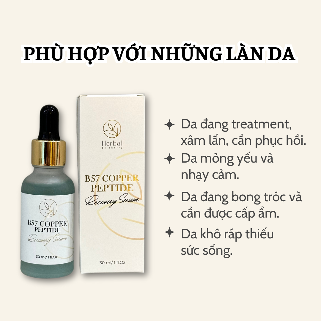 B57 COPPER PEPTIDE SERUM- Serum đa Peptide cấp ẩm, chống lão hóa, phục hồi, làm dịu và hỗ trợ đầy sẹo