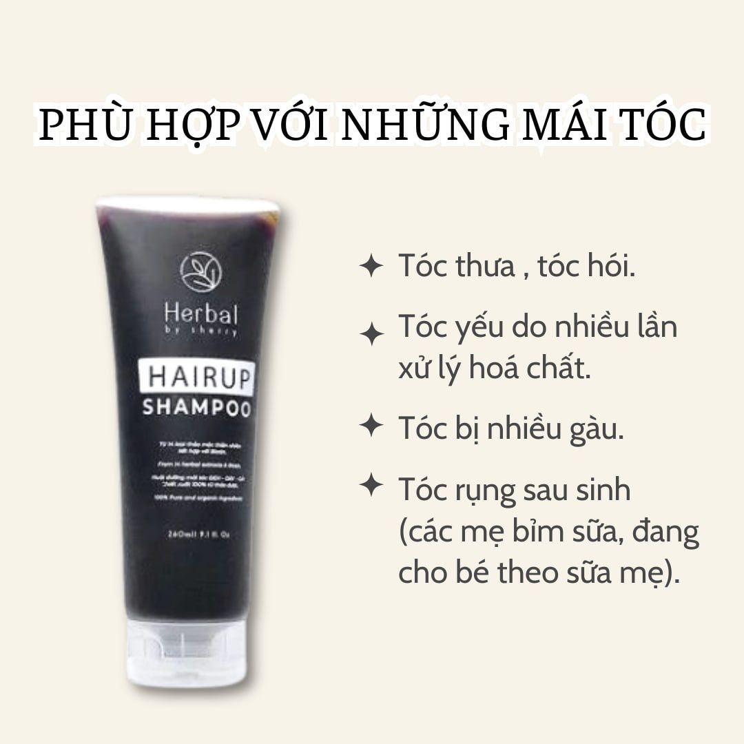 HAIRUP Shampoo - Dầu gội Biotin & Thảo mộc kích mọc tóc (260ml)