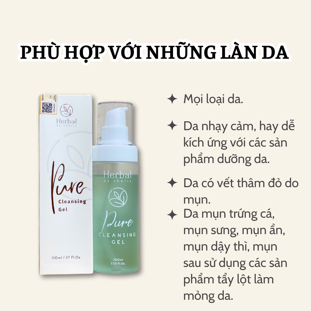 PURE CLEANSING GEL - Gel rửa mặt thảo mộc