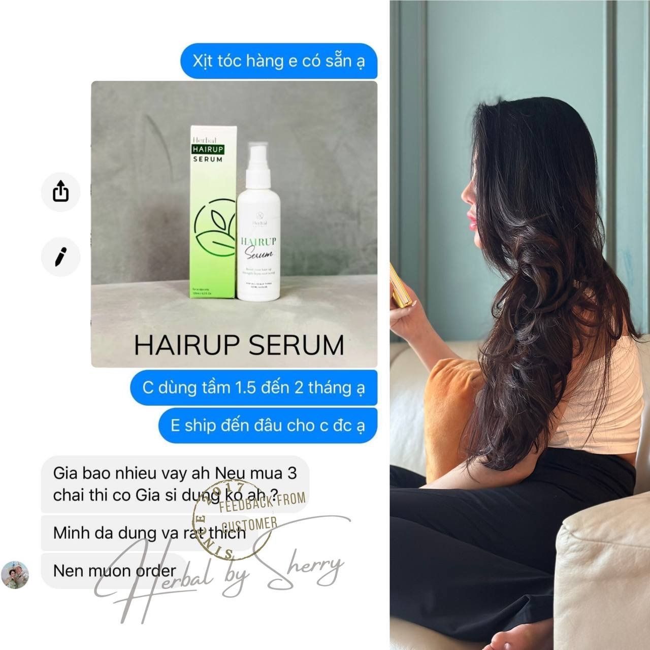 HAIRUP SERUM - Tinh chất mọc tóc thảo mộc