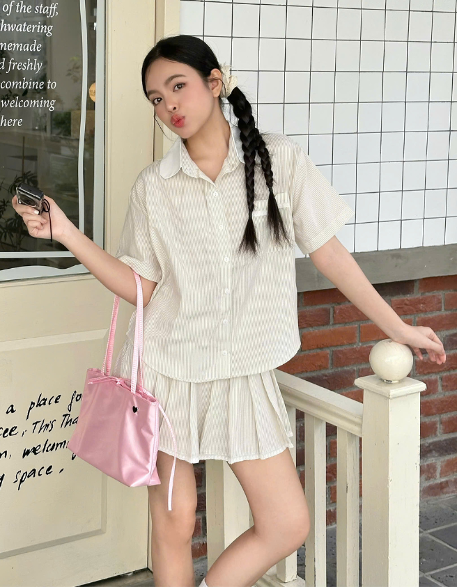 SET BOW SHIRT w SKIRT