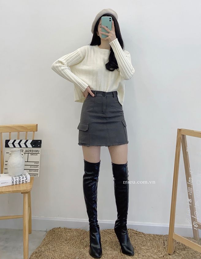 Kaki Skirt - 3012