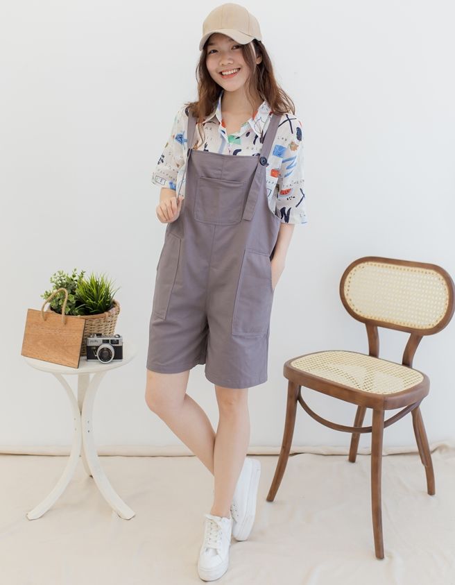Kaki Short Bib