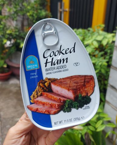 Thịt hộp Cooked Ham Bristol 325g hà Lan (vị Xông Khói) - Date 2026