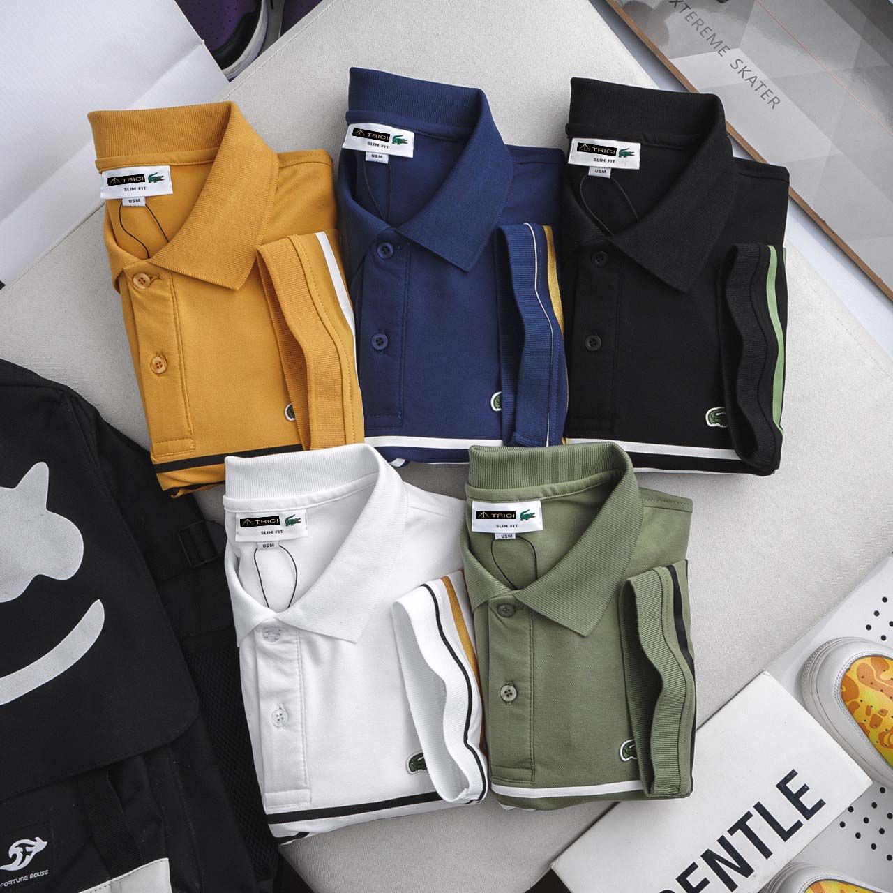 Áo Polo Lacos sọc ngang