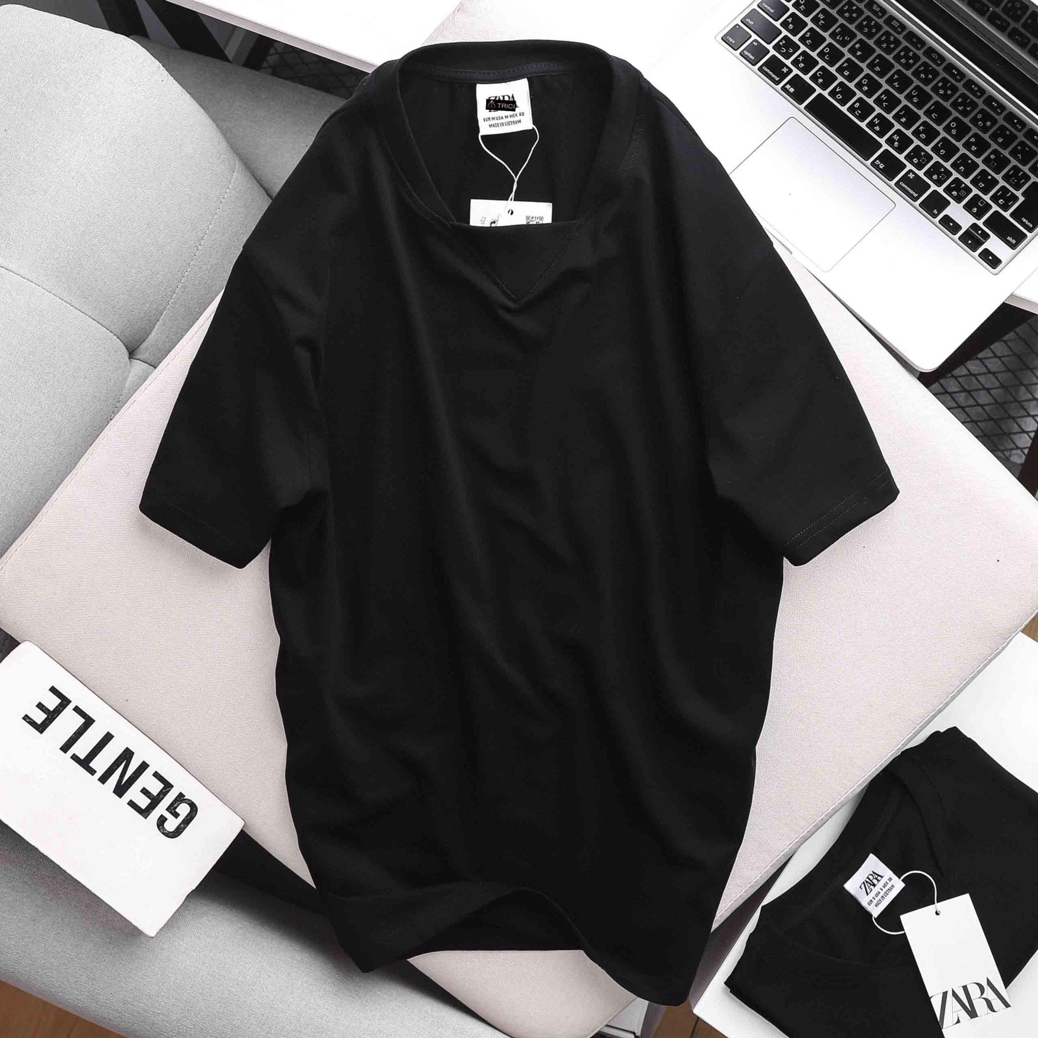 Áo thun Zra cổ Notched