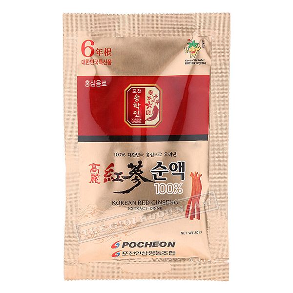  Nước Hồng Sâm Cao Cấp Pocheon 100% Hộp 30 Gói x 80ml 