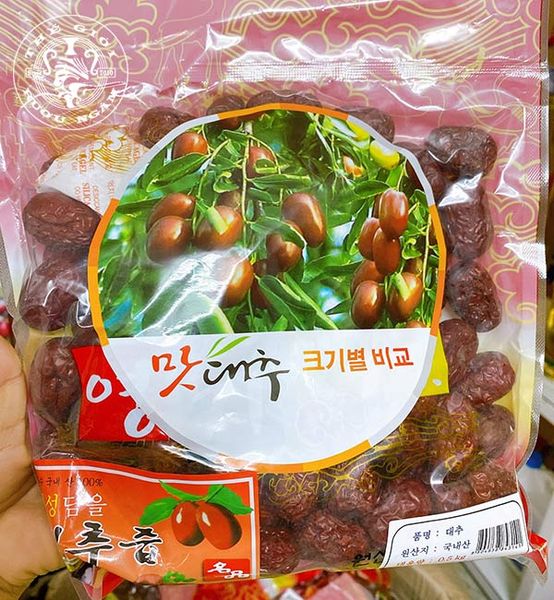  Táo Đỏ Sấy Khô Hàn Quốc Jujube Túi 500g 