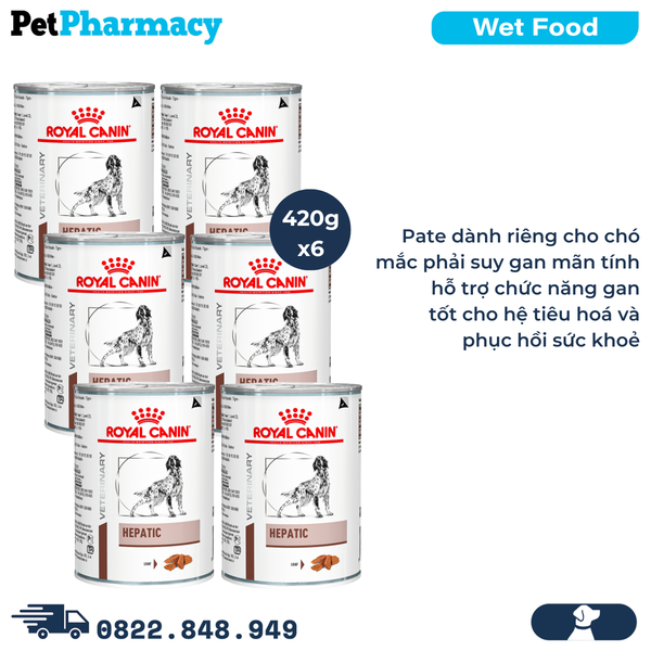  Combo Pate chó Royal Canin Hepatic Loaf 420g - 6 lon - Hỗ trợ chức năng gan 