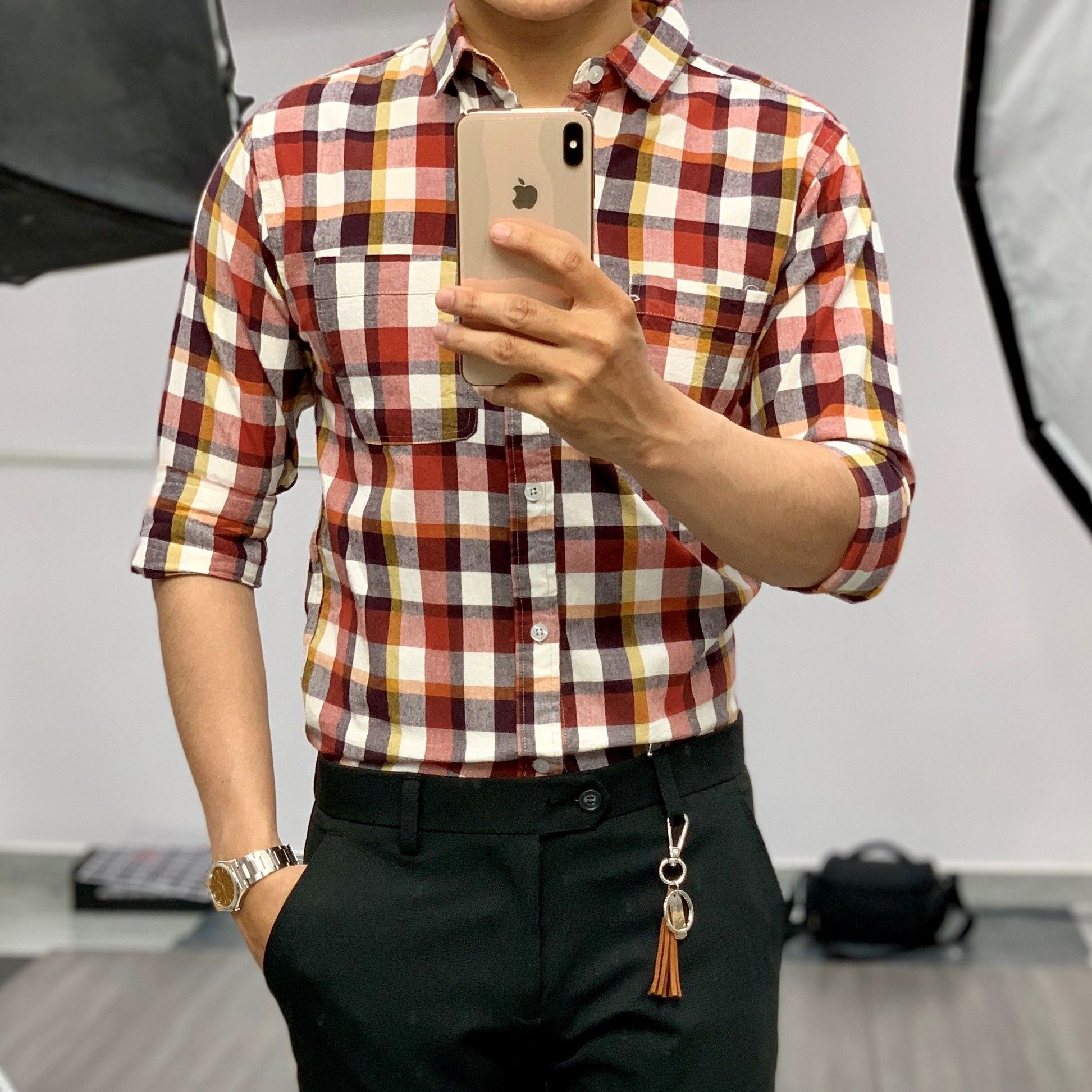 Áo sơ mi caro dài tay nam LV-773