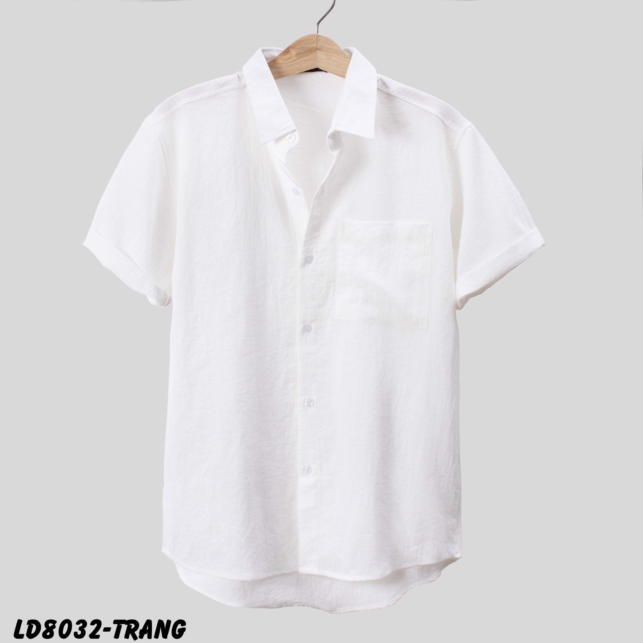Áo sơ mi đũi 1 túi tay ngắn LV-8032