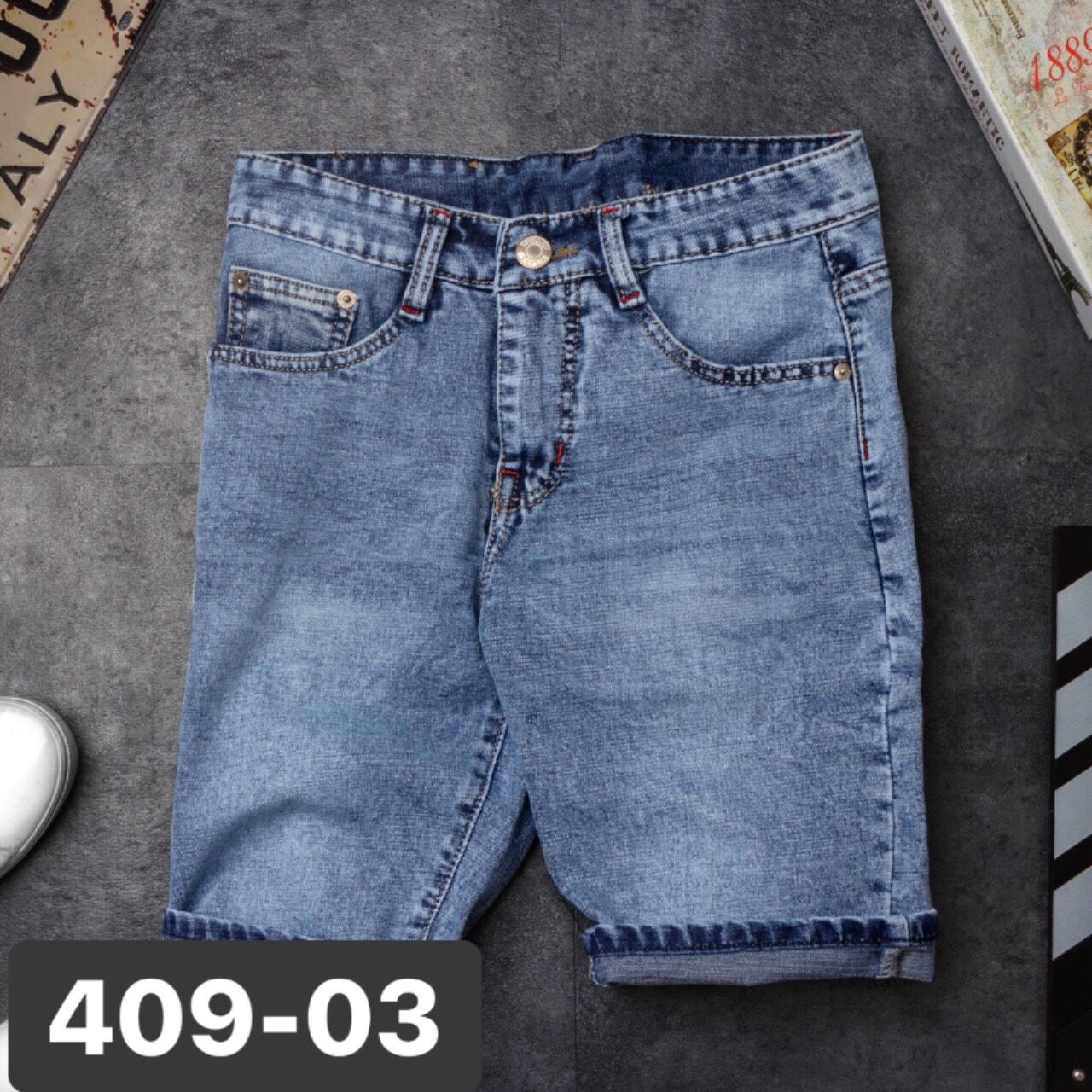 Quần short jean nam LV-409