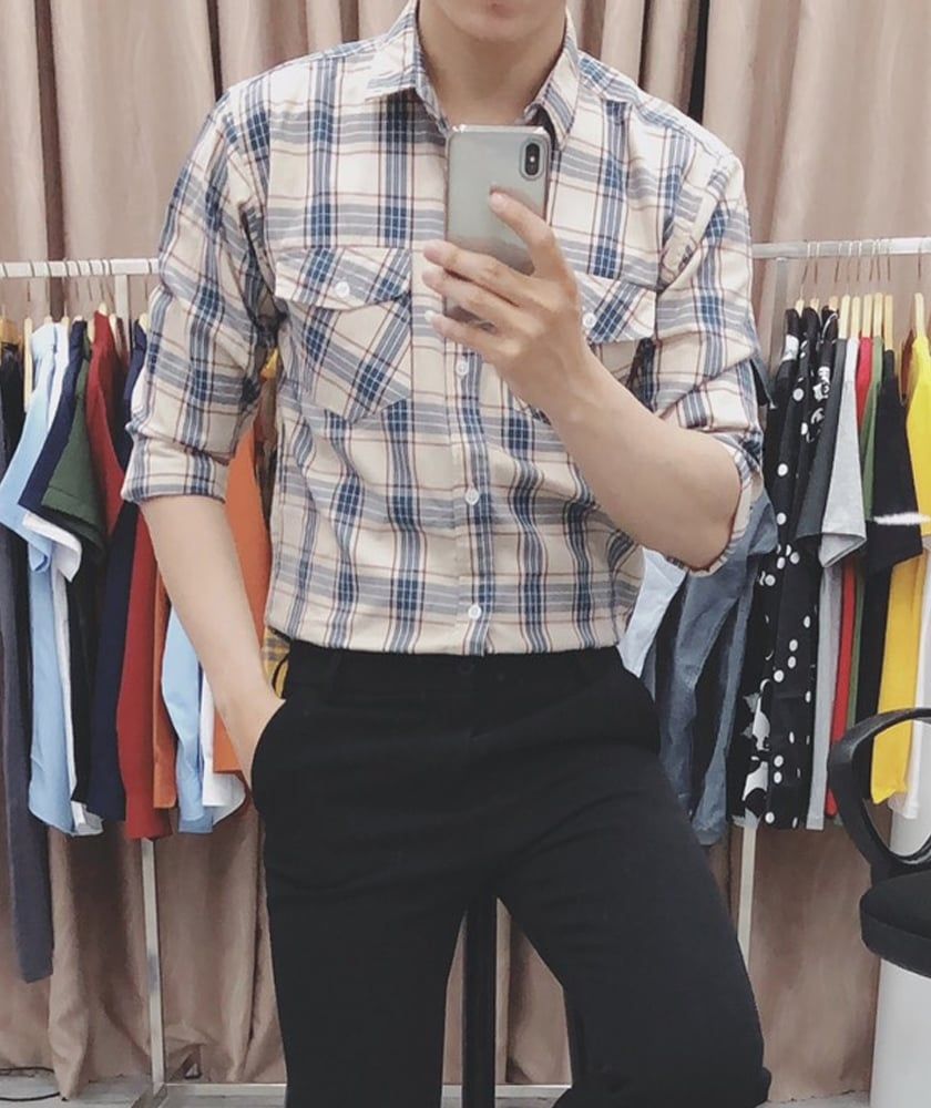 Áo sơ mi caro nam dài tay LV-791B