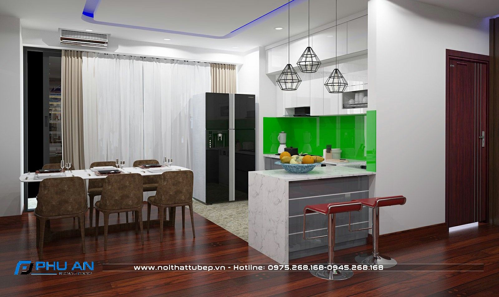 Tủ bếp gỗ Acrylic TBA18