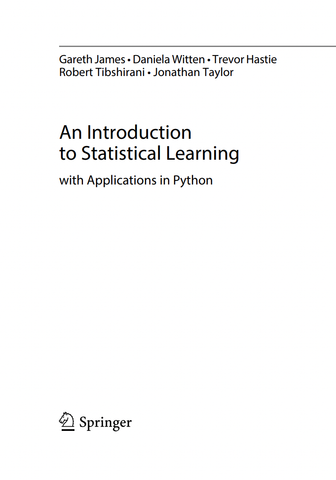  An Introduction to Statistical Learning in Python 