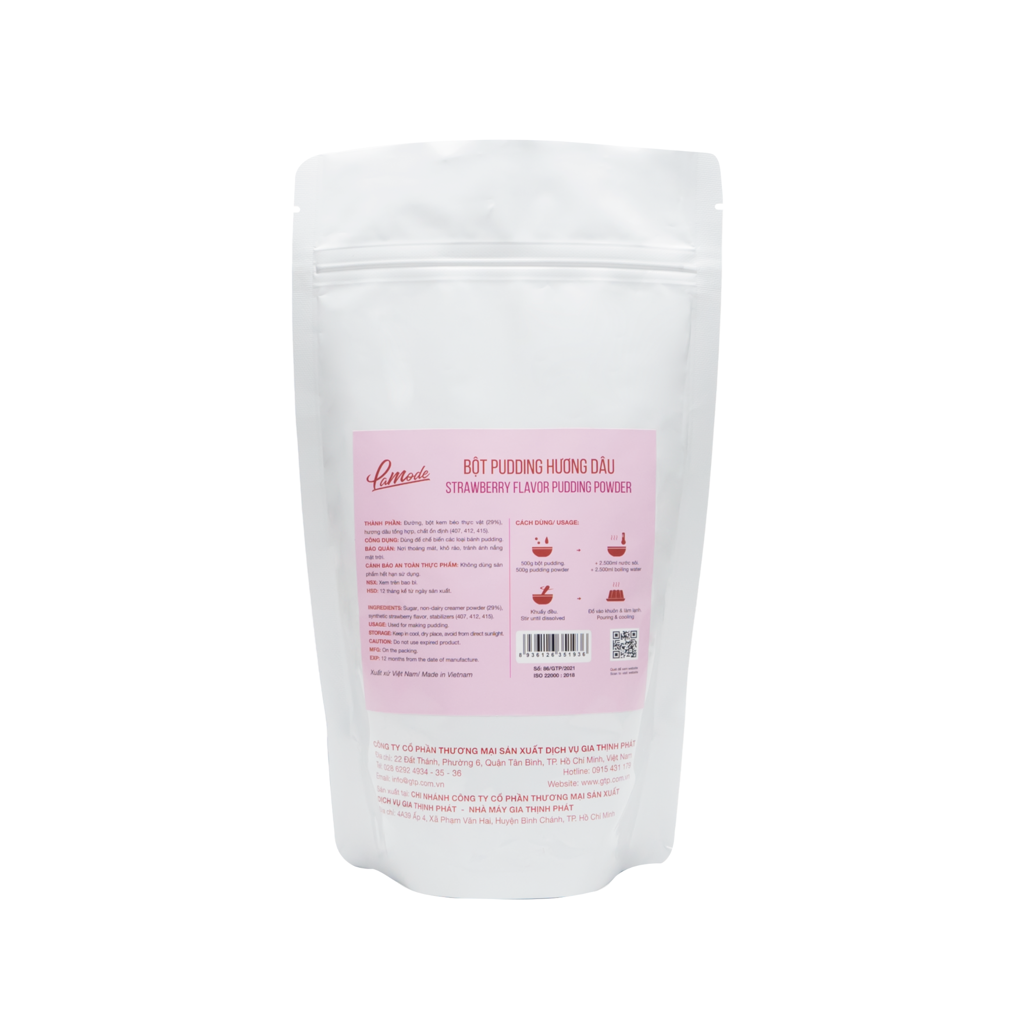 Bột bánh pudding Lamode hương dâu - 3 trong 1