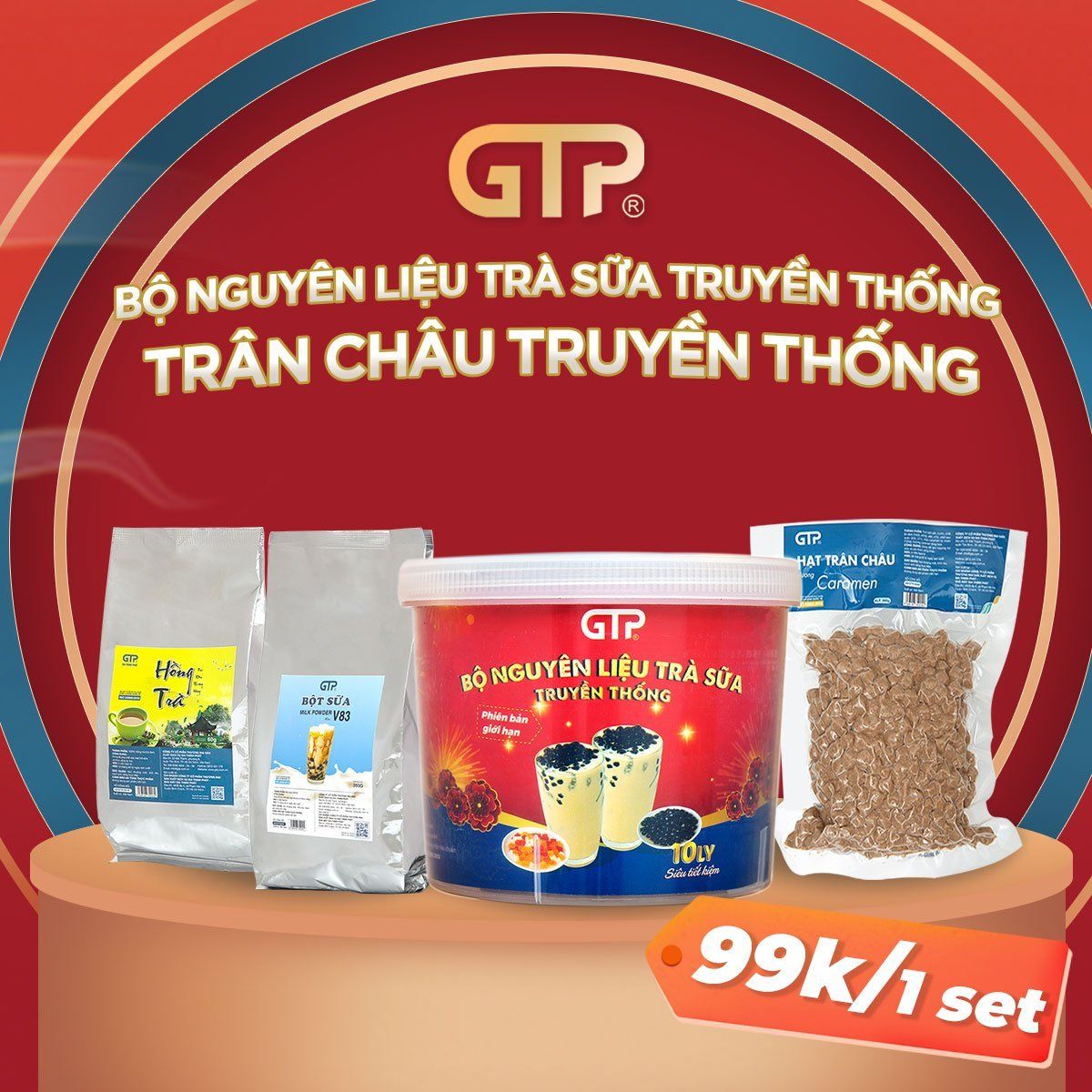 10 Ly - Set Nguyên Liệu tự pha trà sữa trân châu truyền thống