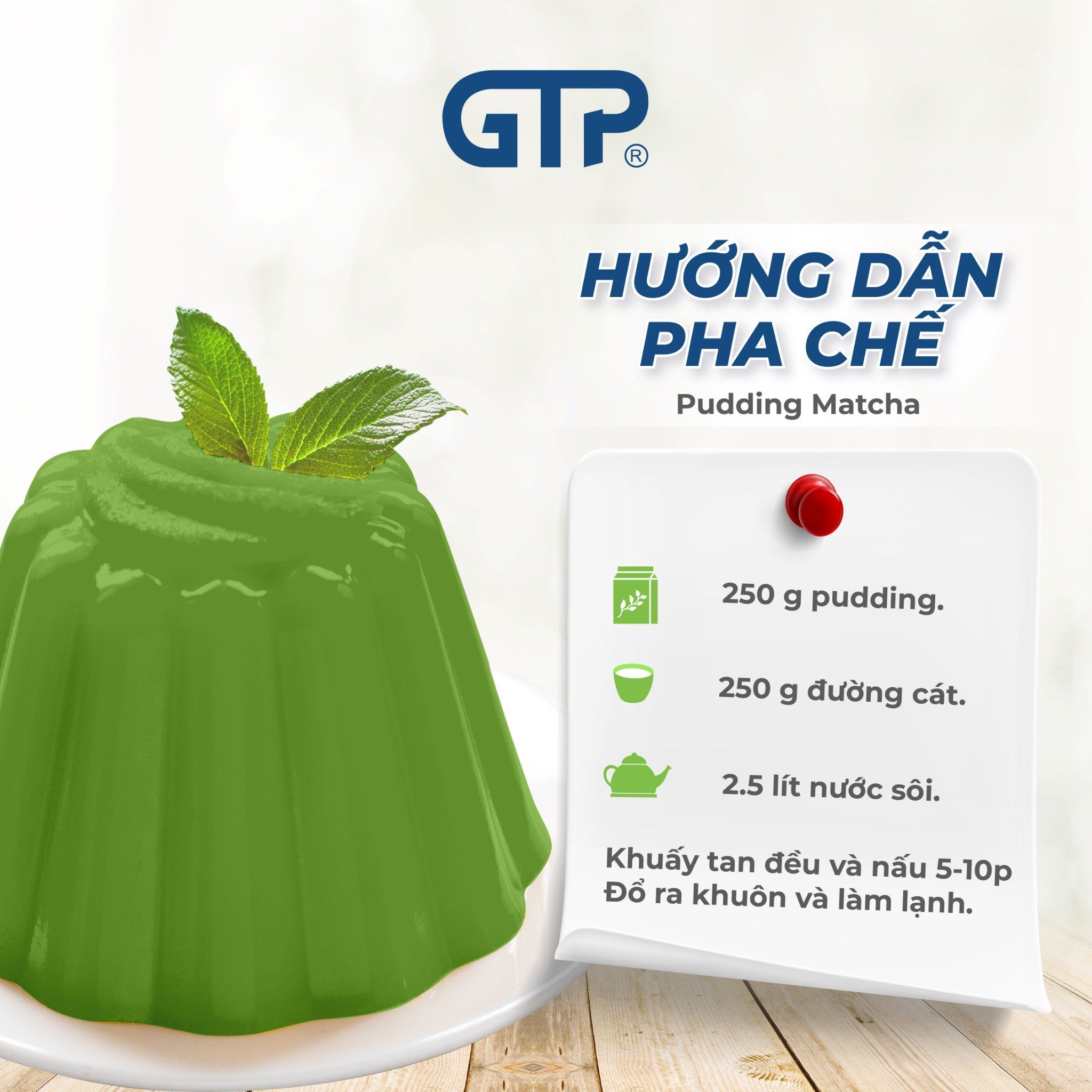 Bột Pudding GTP matcha