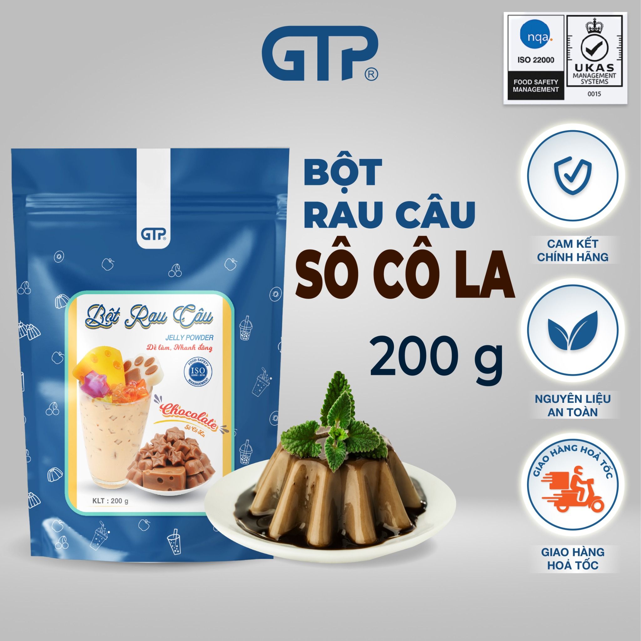 Bột Jelly GTP (Bột rau câu) hương sô cô la
