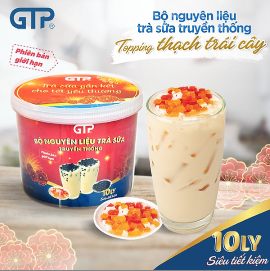 10 Ly - Set Nguyên Liệu tự pha trà sữa trân châu truyền thống