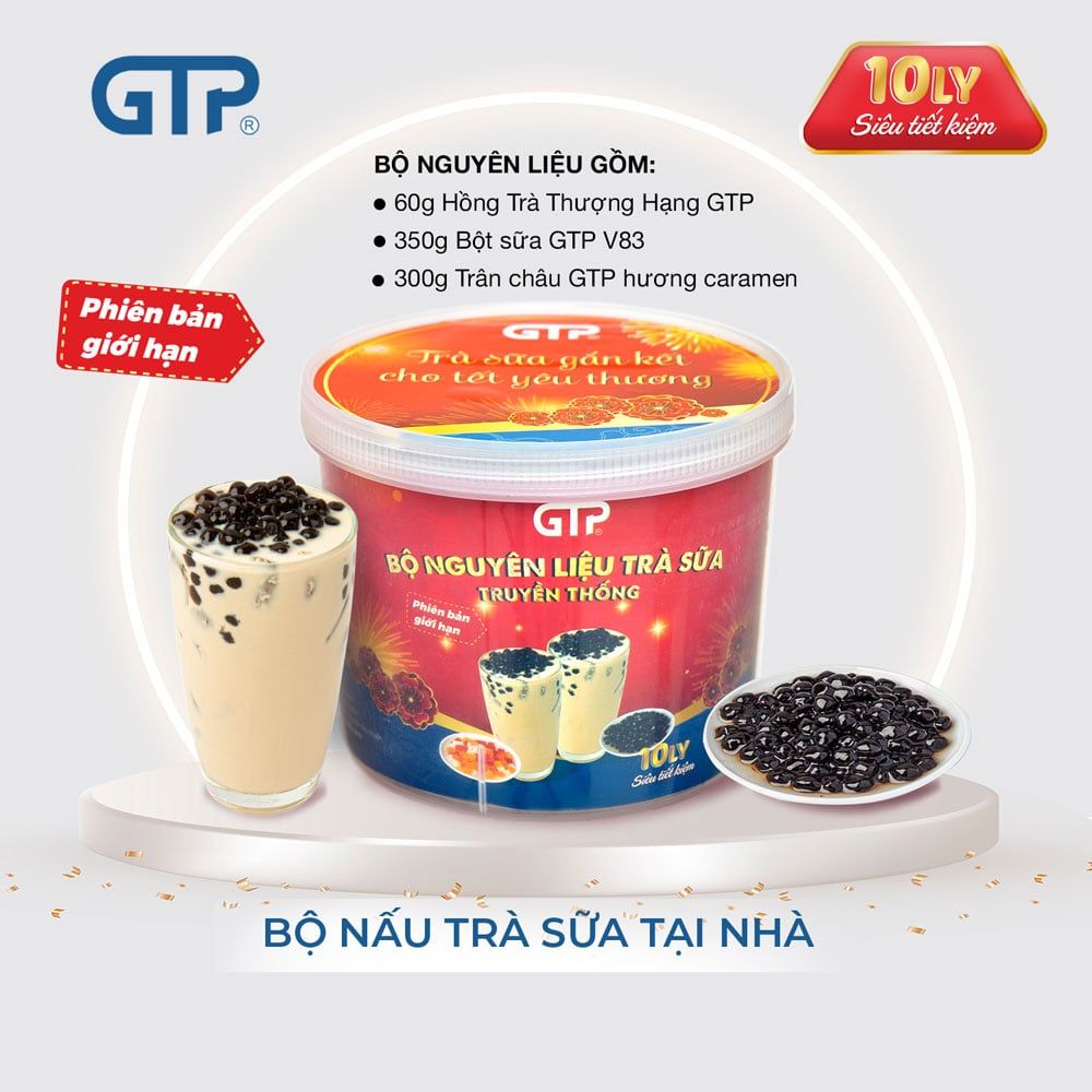 10 Ly - Set Nguyên Liệu tự pha trà sữa trân châu truyền thống